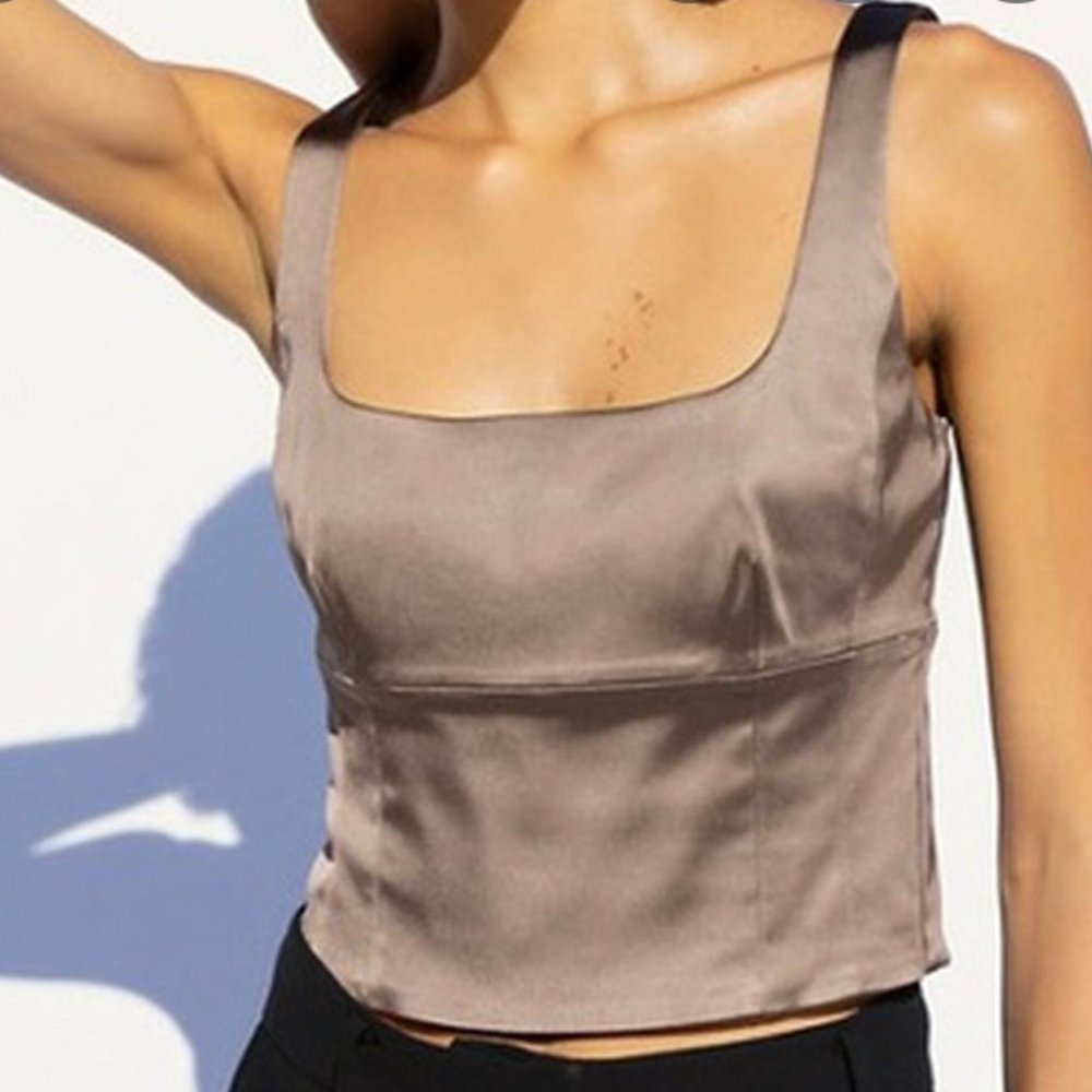 Zara Wilfred Shine Bustier Top - S